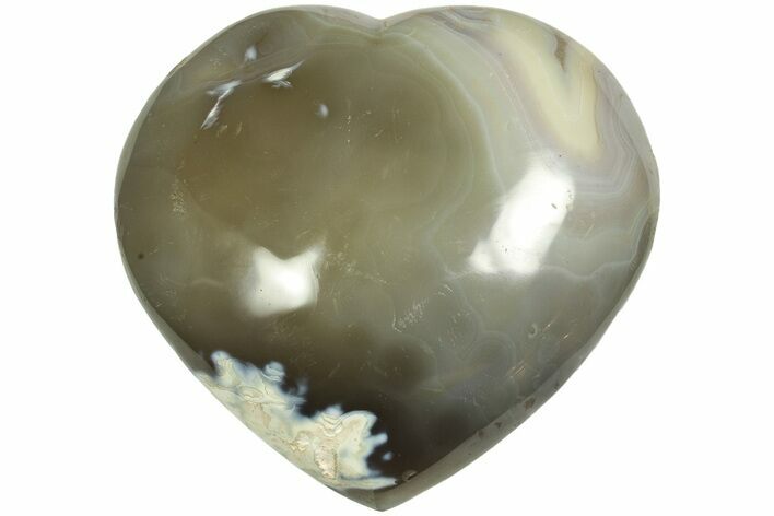 Polished Orca Agate Heart - Madagascar #210216